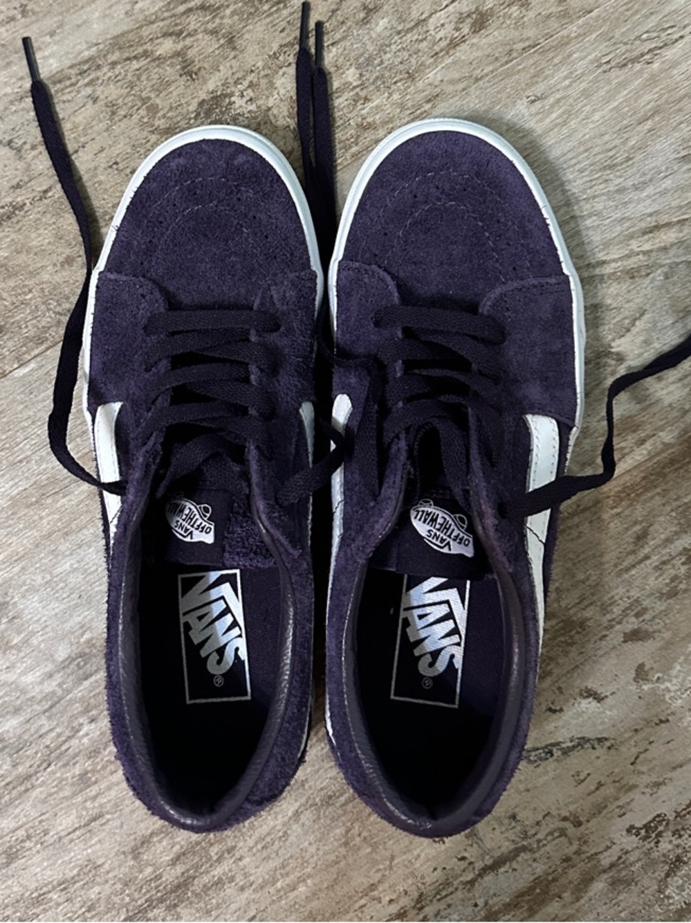 Vans Old Skool Suede Sneakers in Dark Purple and White